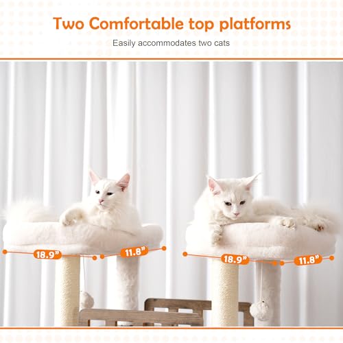72-inch Wooden Cat Tree with Litter Box Enclosure and Scratching Post F79258