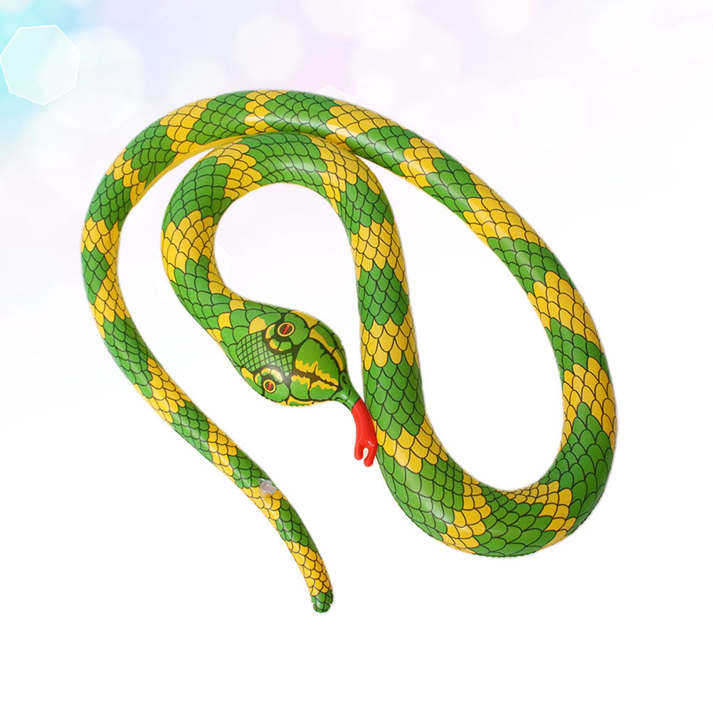 Yellow Simulate Inflatable Snake Model Toys W866617