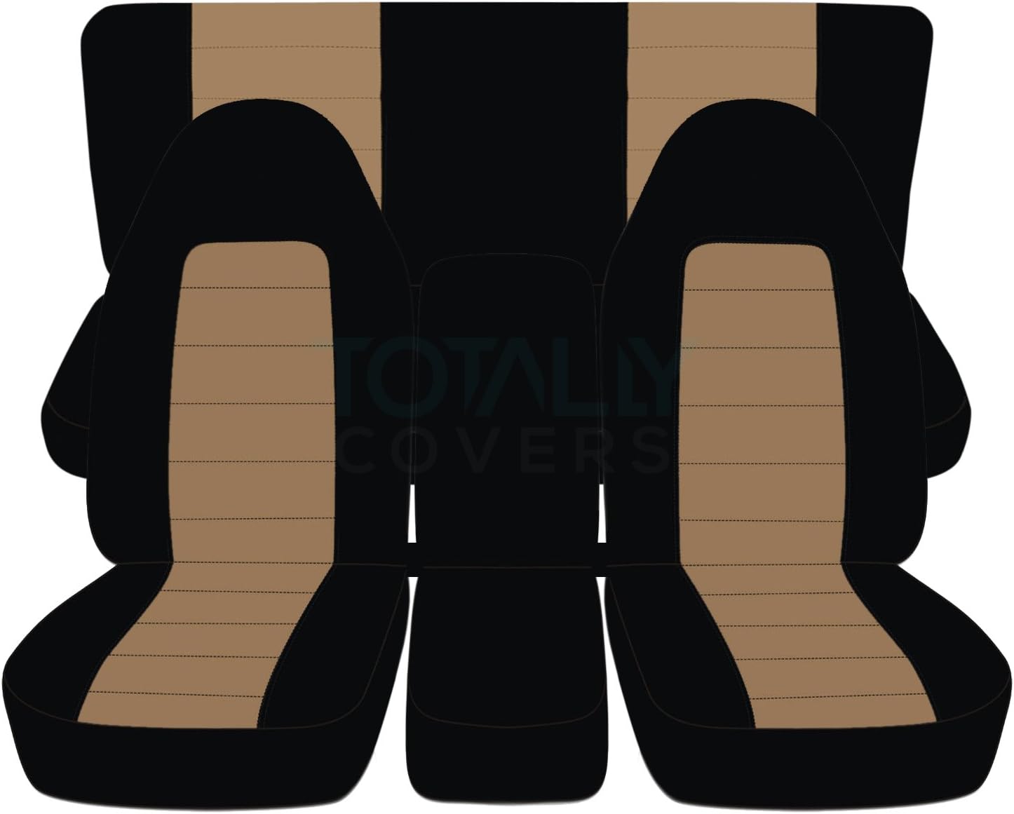 Black & White Two-Tone Truck Seat Covers Full Set D9231