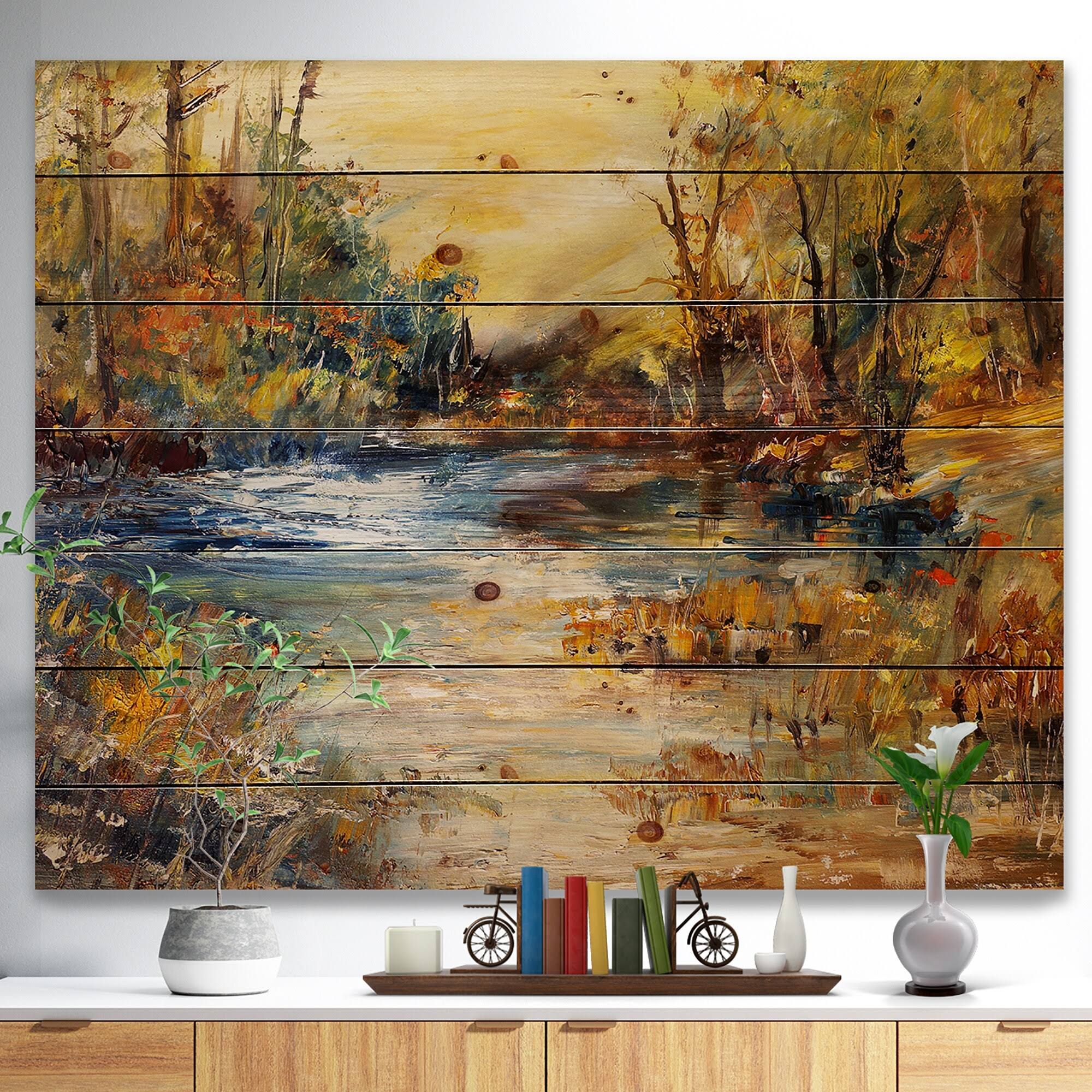Natural Pine Wood Landscape Print K109