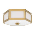 Aged Brass 2 Light Flush Mount X8947