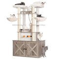 72-inch Wooden Cat Tree with Litter Box Enclosure and Scratching Post F79258