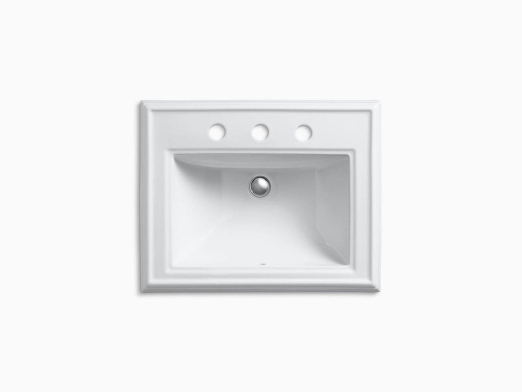Cashmere Drop-In Bathroom Sink with 8 In. Widespread Faucet Holes P358