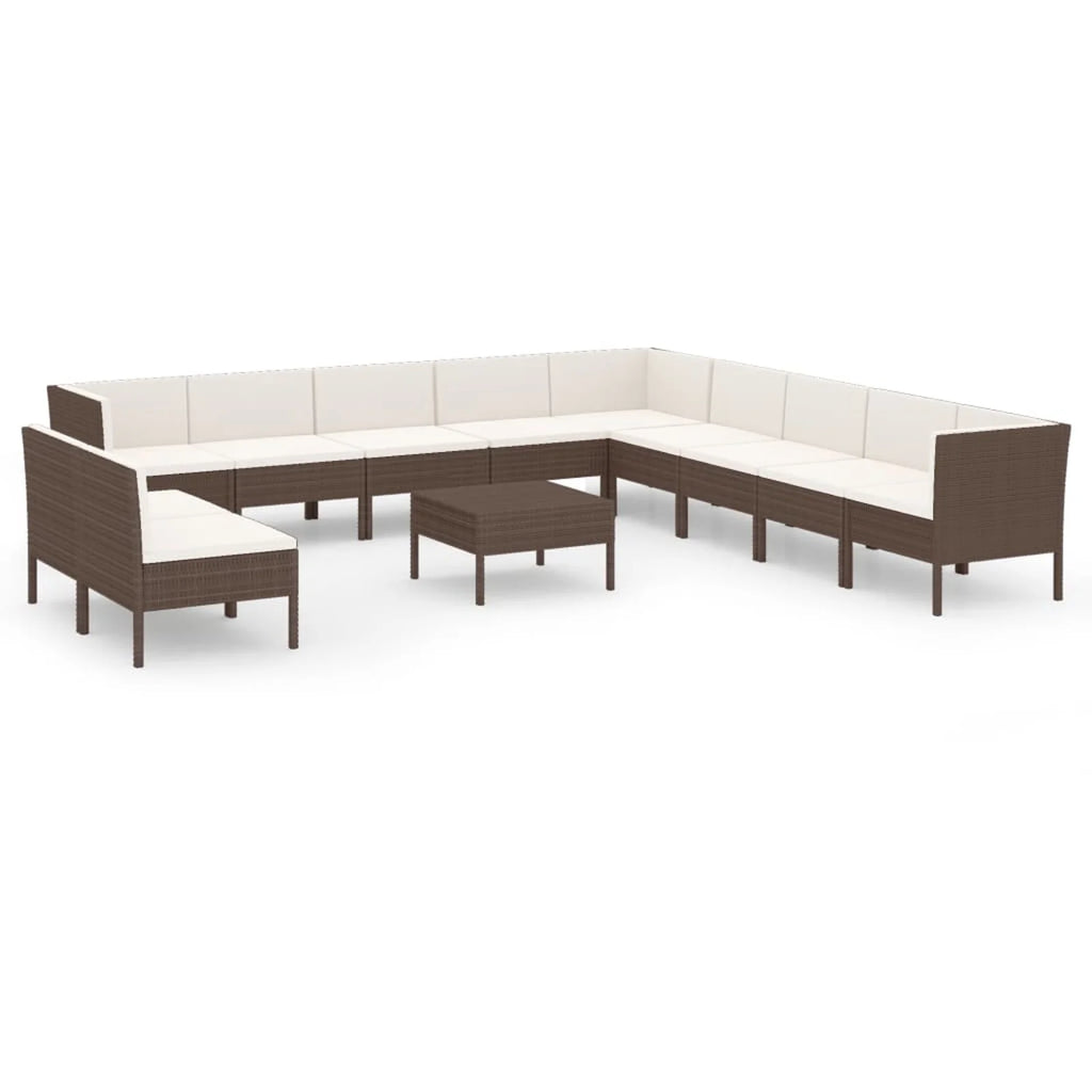 12 Piece Poly Rattan Sectional Outdoor Furniture Set R93489