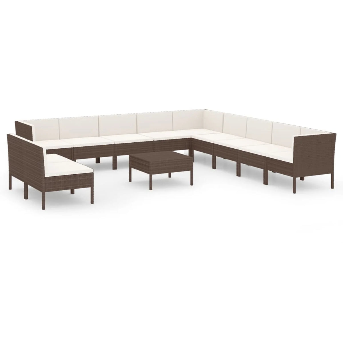 12 Piece Poly Rattan Sectional Outdoor Furniture Set R93489