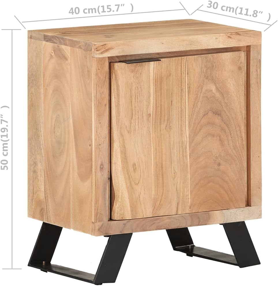 Solid Acacia Wood Bedside Cabinet J4605