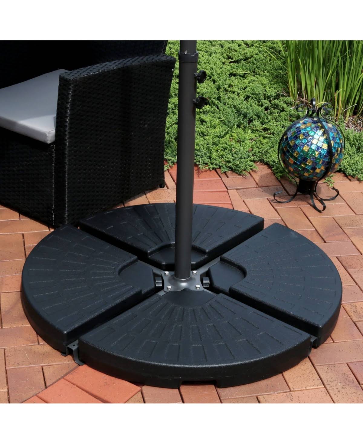 Black Cantilever Patio Umbrella Base Plate 4 Pk N377