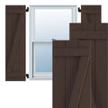 16-1/8x22 x 66x22 PVC Board and Batten Shutters, Raisin Brown (Per Pair) W47305