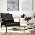 Black PU Leather Accent Chair with Metal Frame S219
