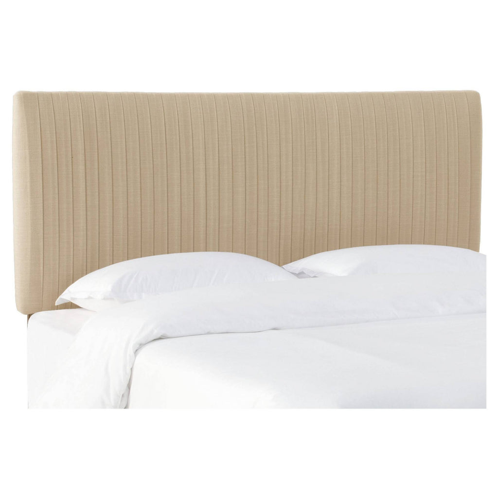 Queen Pleated Headboard in Linen Sandstone X6998
