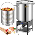 84QT Stainless Steel Seafood Boil Pot with Propane Fryer G450025