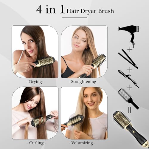 Hot Air Brush Blow Dryer Brush (Black, Red) N290457