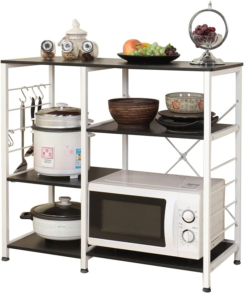 Rustic Brown Kitchen Baker's Rack Storage Cart Workstation Shelf Coffee Cart A3432