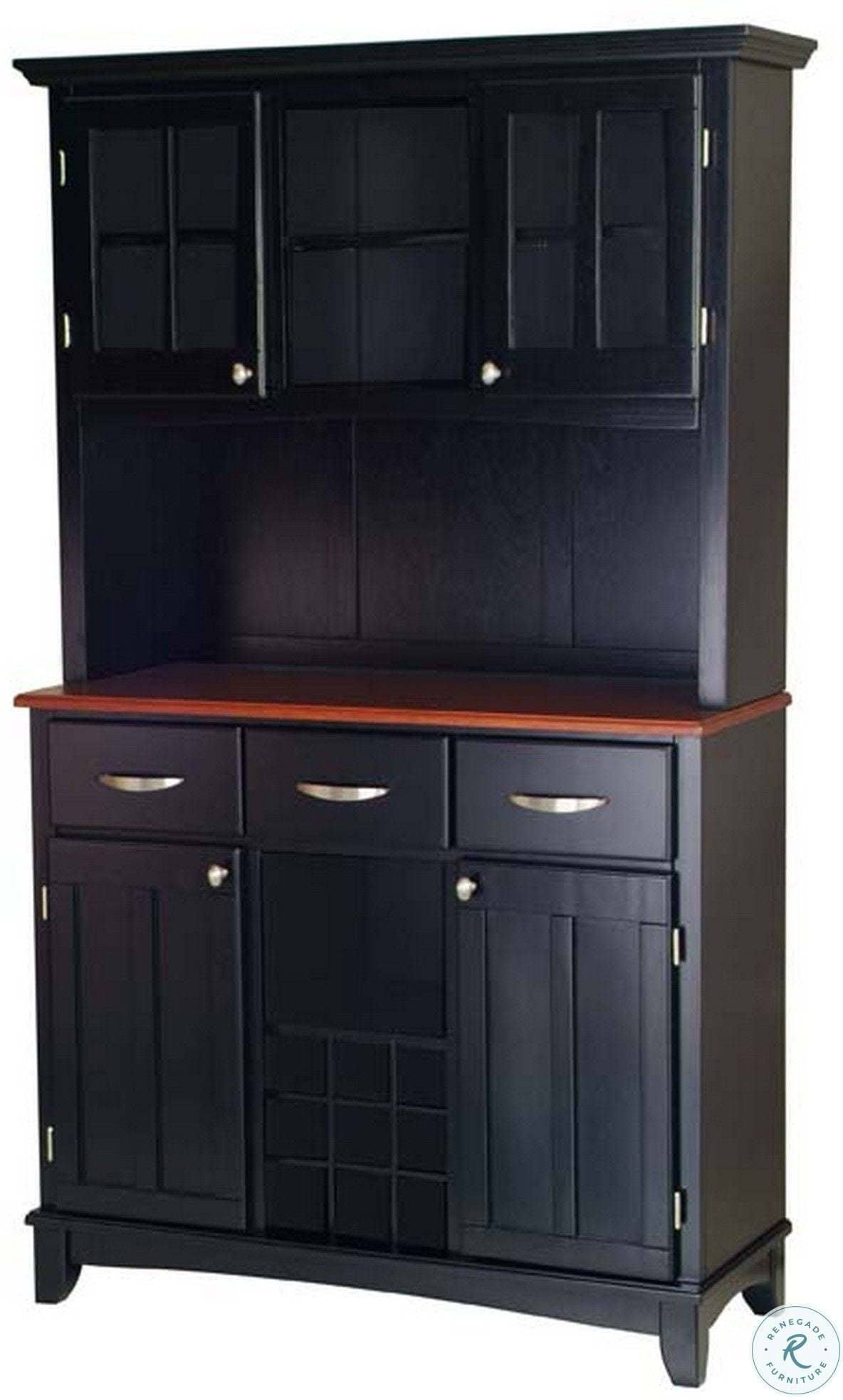 Black Buffet with Cherry Wood Top T78520