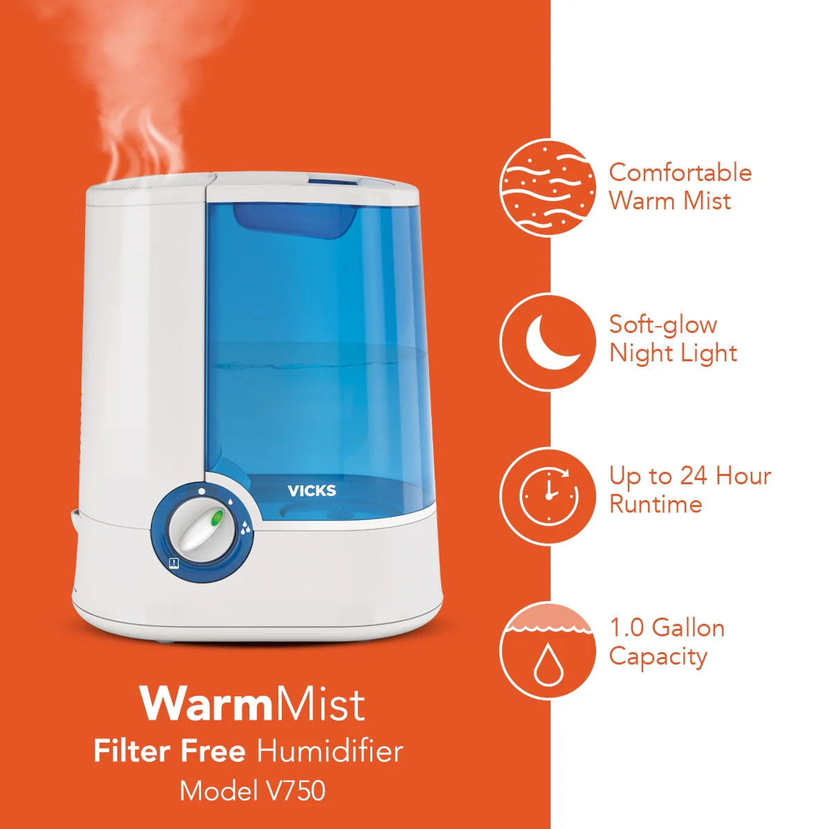Blue Warm Mist Humidifier Y67647