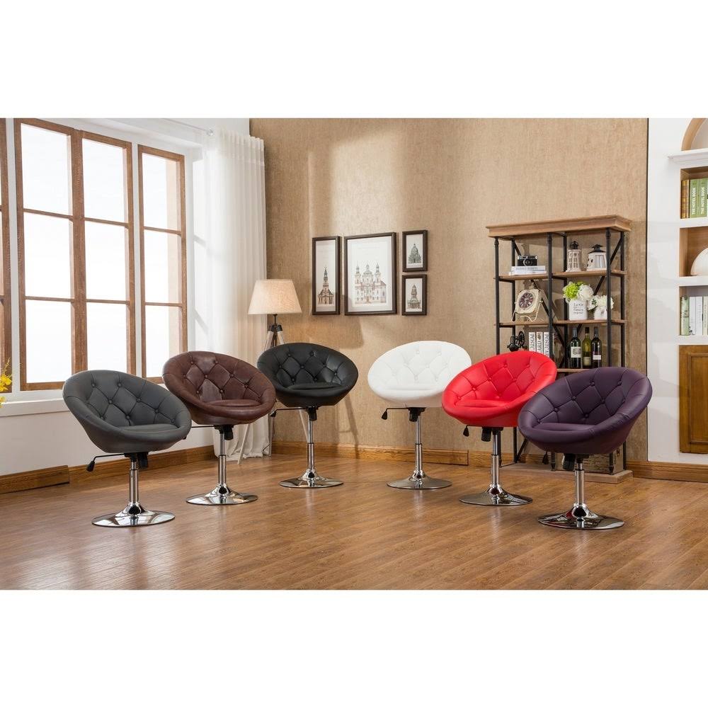 Purple Tufted Tilt Swivel Chair A3604