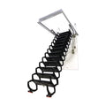 Black 13 Steps Ceiling Mounted Telescopic Loft Ladder U8451