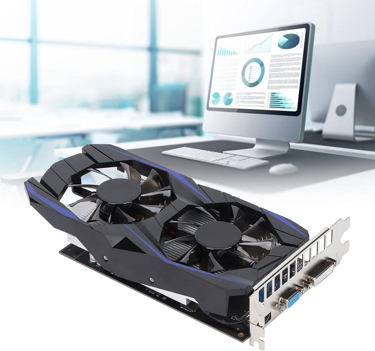 4G DDR5 128bit 640 Units 700MHz Dual Fan Desktop Computer Graphics Card with PCI Express 2.0 D27111