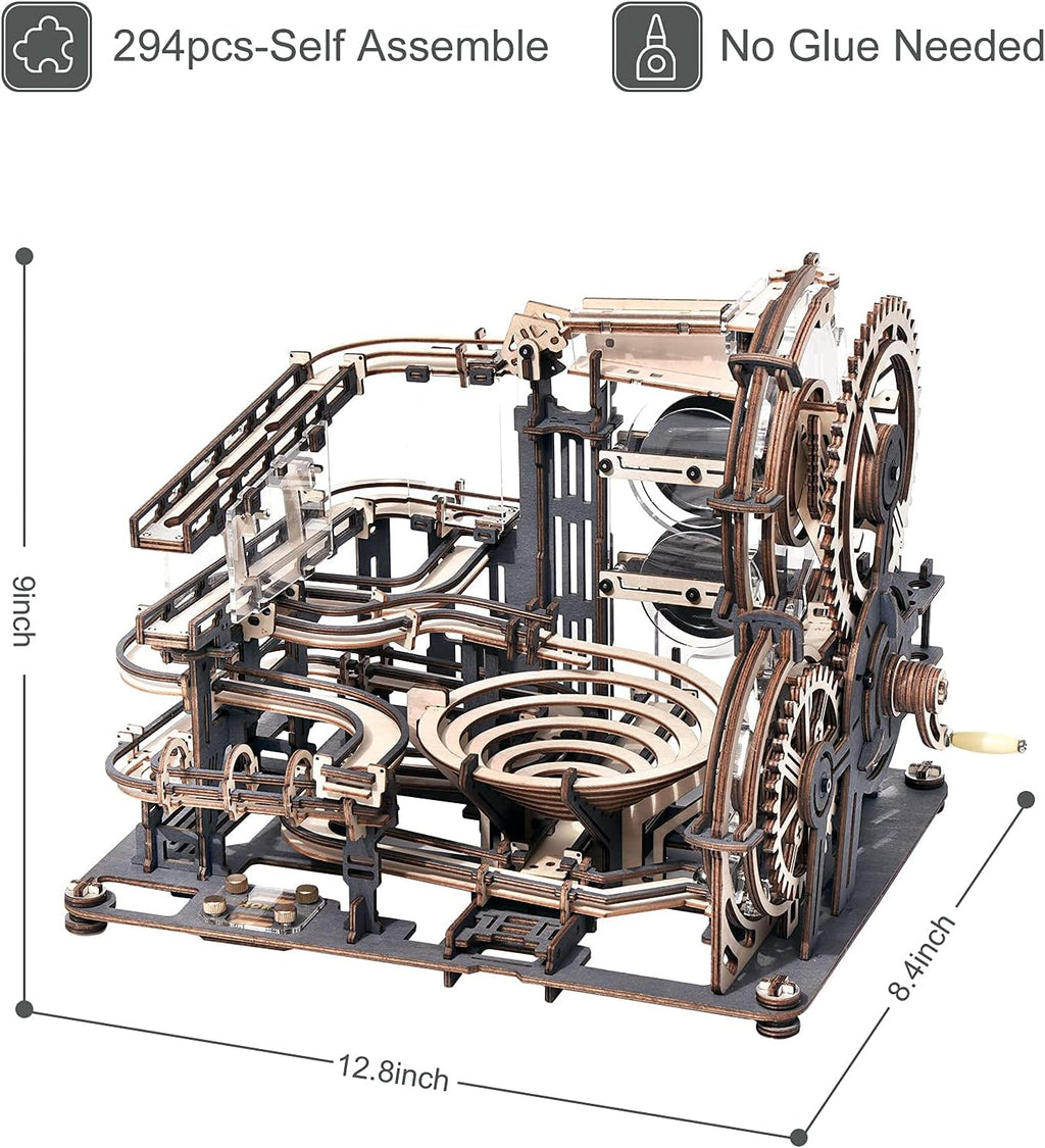3D Wooden Puzzles Marble Run Chain Model Mechanical Building Kit (Night City) Pack of 2 C757