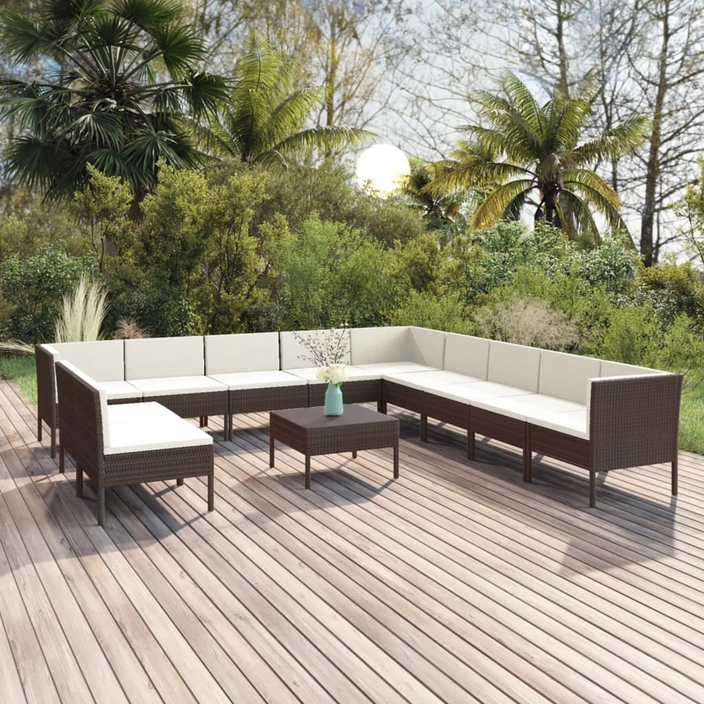 12 Piece Poly Rattan Sectional Outdoor Furniture Set R93489