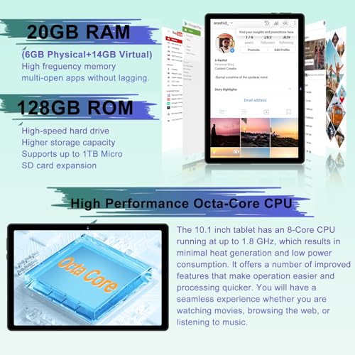 Black 10.1 Inch 2-in-1 Tablet with Keyboard P61783