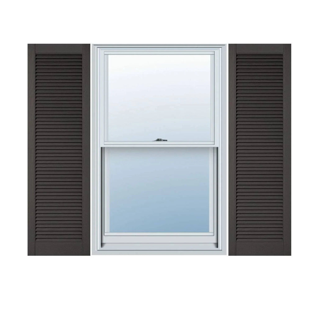 Tuxedo Grey Vinyl Louver Shutters, Per Pair X201