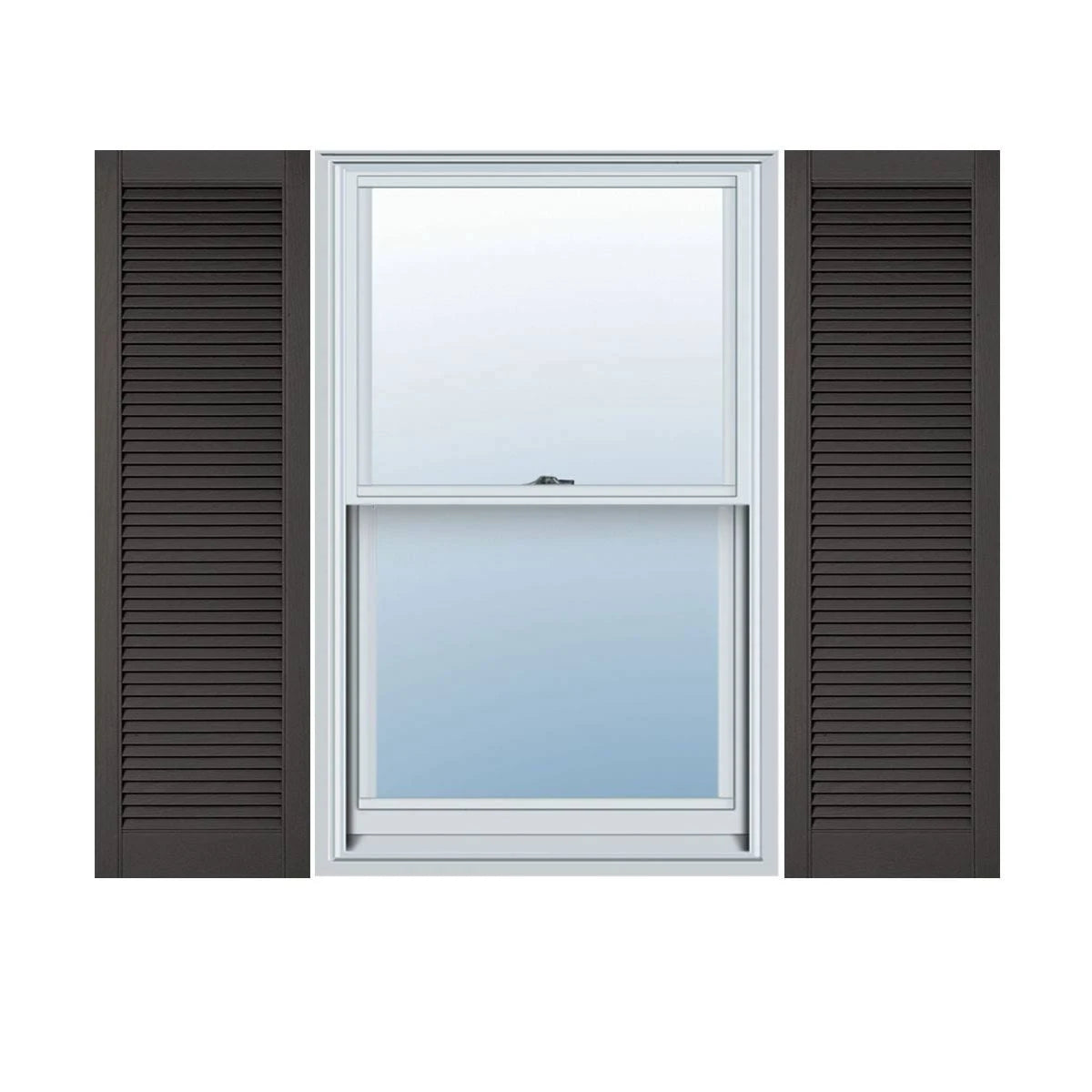 Tuxedo Grey Vinyl Louver Shutters, Per Pair X201