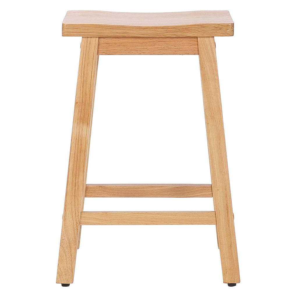 Solid Wood Saddle Counter Stool, Set of 2 V5964