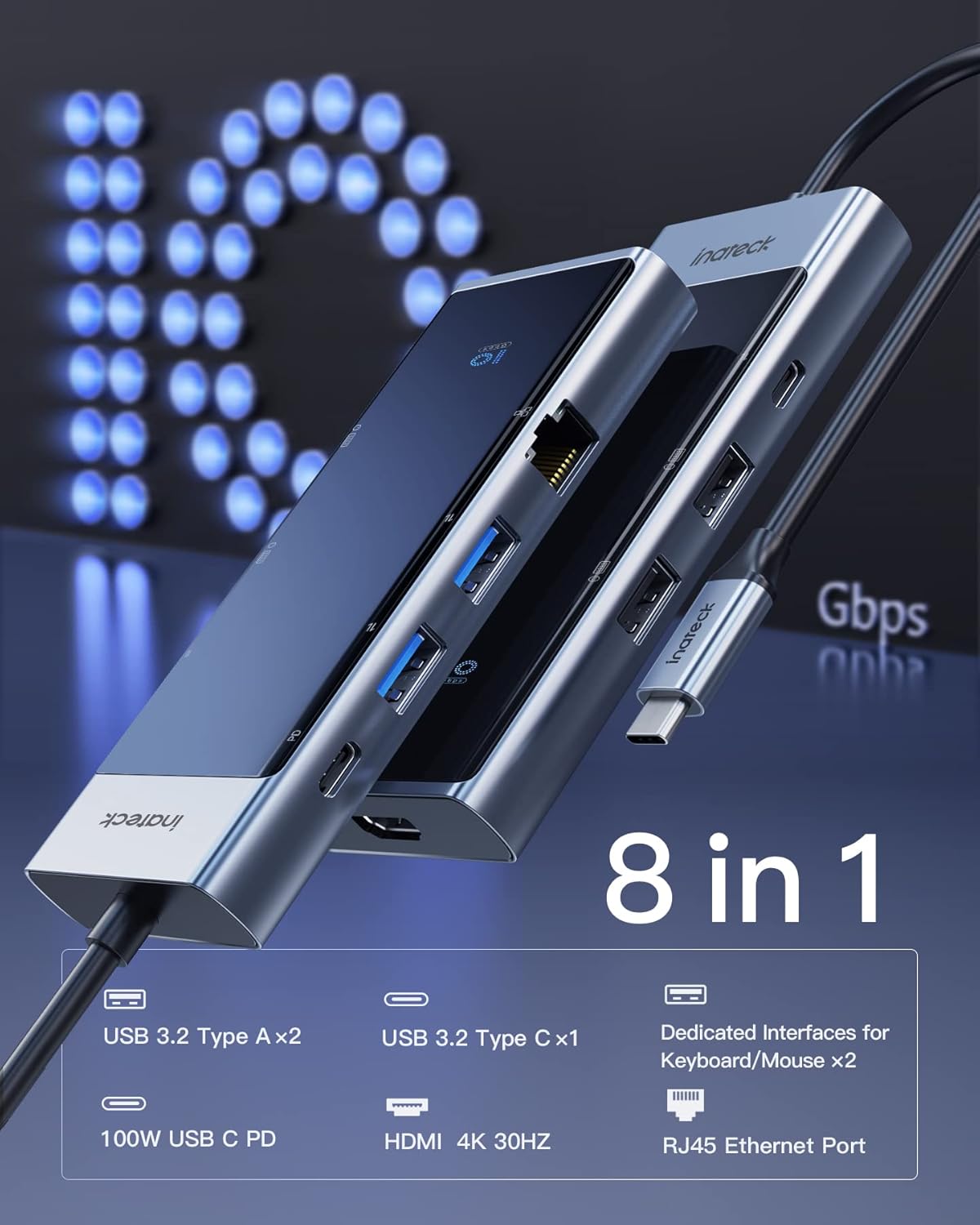 USB C Hub with 8 Ports, Pack of 2 N84950