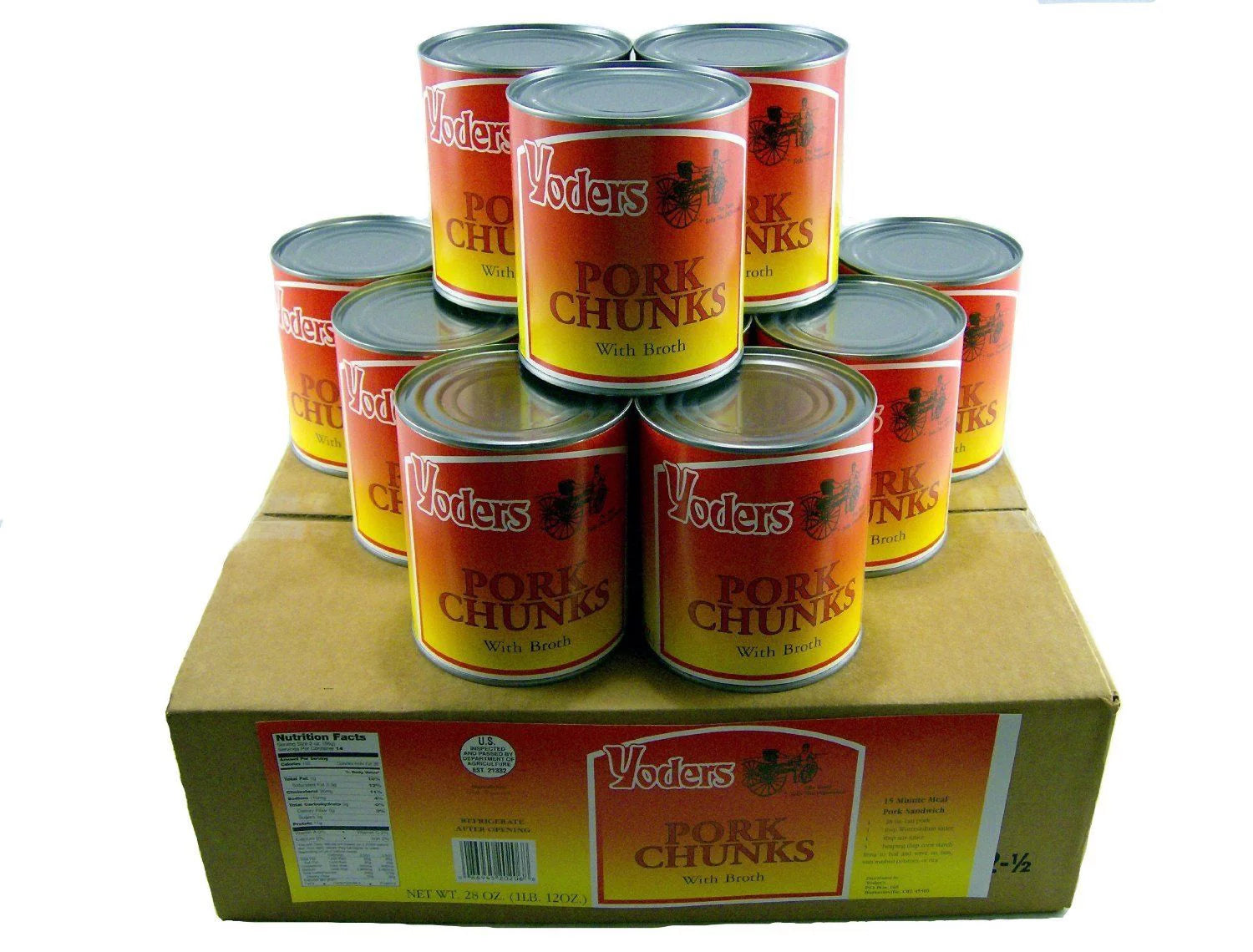 Canned Pork Chunks Meat, 28 oz, 12 Cans P379543