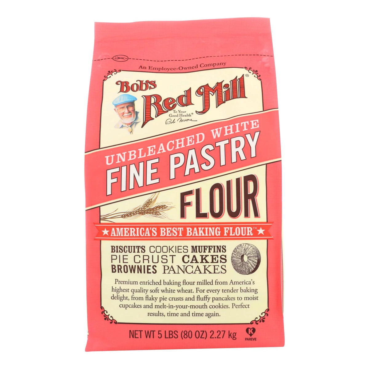 Unbleached White Fine Pastry Flour, 5 Lb, Case Of 4 R77226