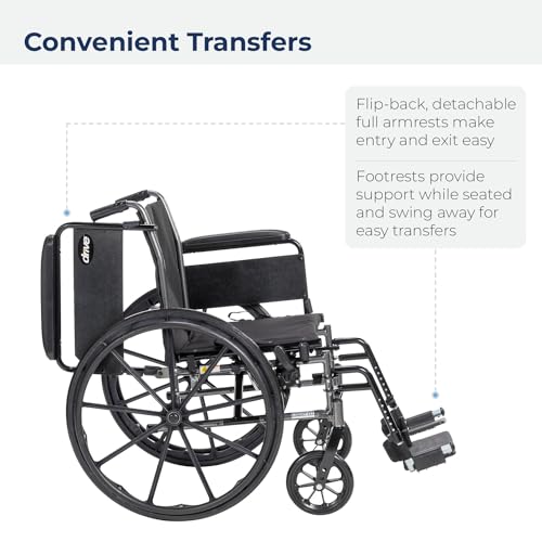 Light Weight Wheelchair with Flip Back Removable Arms, Swing Away Footrests, 20'' Seat W5963