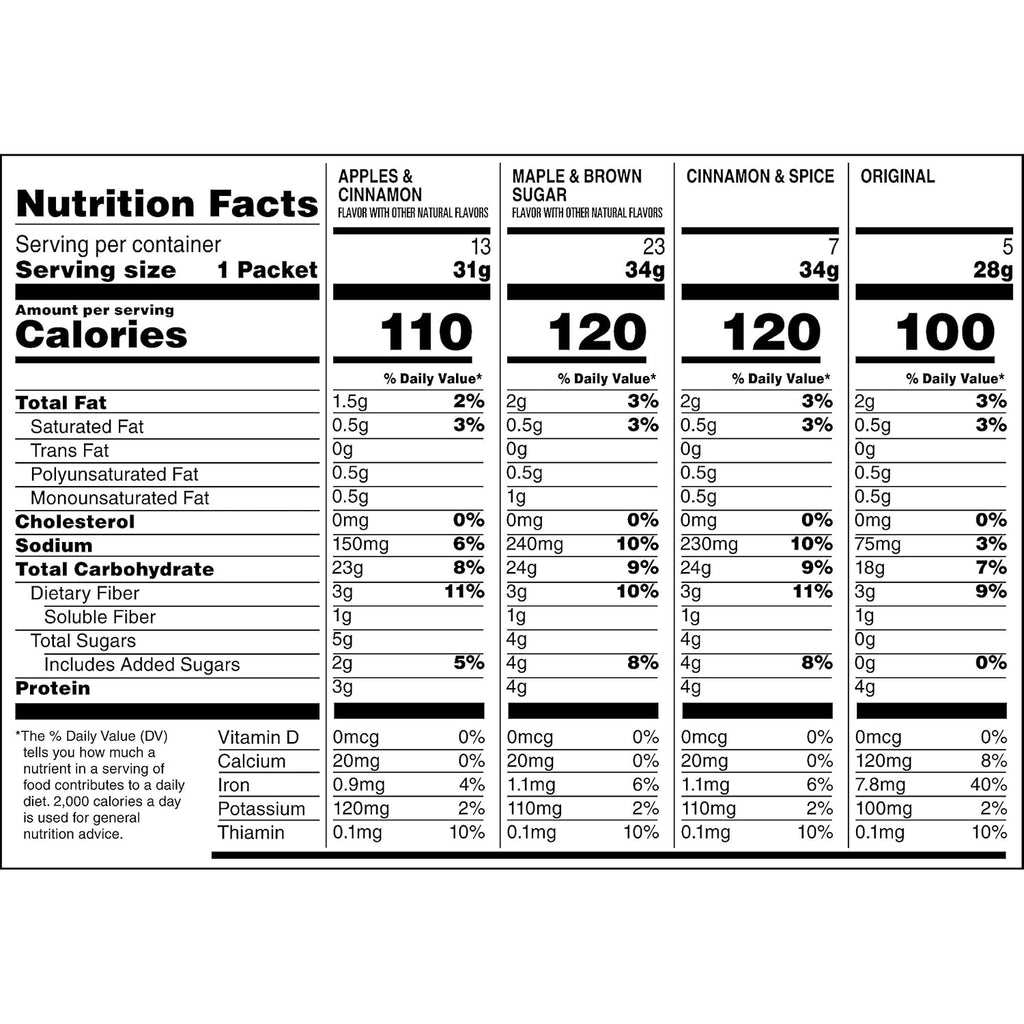 Lower Sugar Instant Oatmeal Variety Pack, 48 Count Z35785