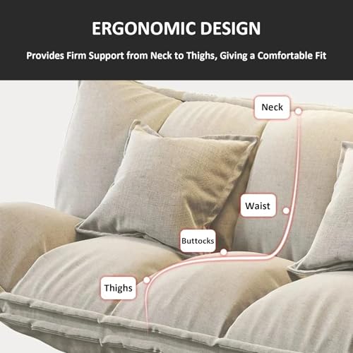 Cotton Linen Twin Size Folding Sofa Bed L147