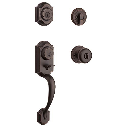 Polished Brass Front Door Lock Handle and Deadbolt Set D894