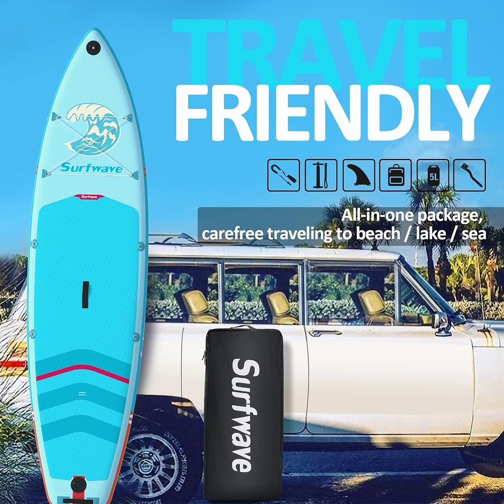 10'8''×33''×6'' Extra Wide Inflatable Paddle Board with Camera Mount O40029
