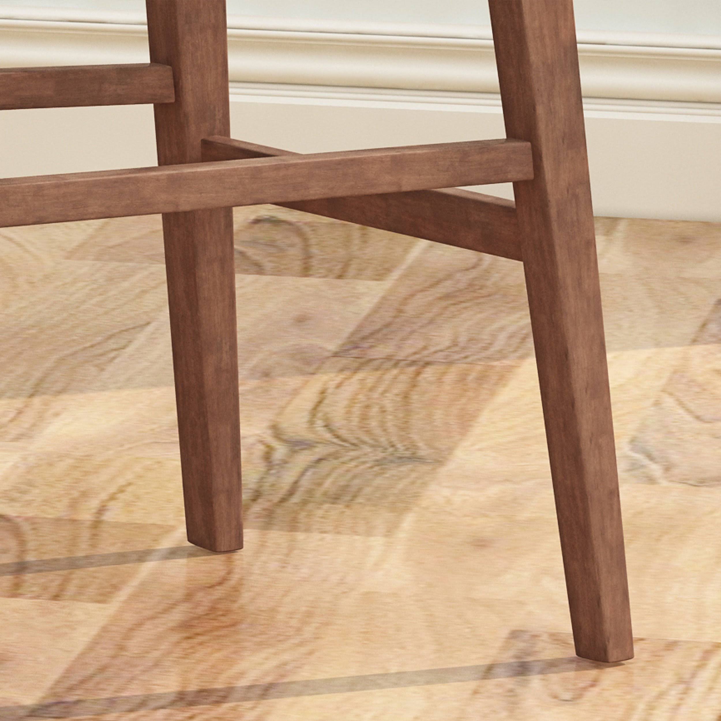 Wooden Bar Chair with Fabric Seats (Set of 2), Charcoal and Walnut Finish R612