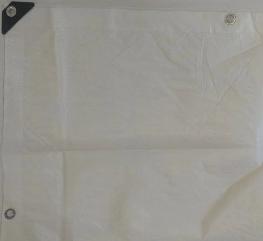 Heavy-Duty 12 by 12 Cross Weave 8-mil White Poly Tarp P35892