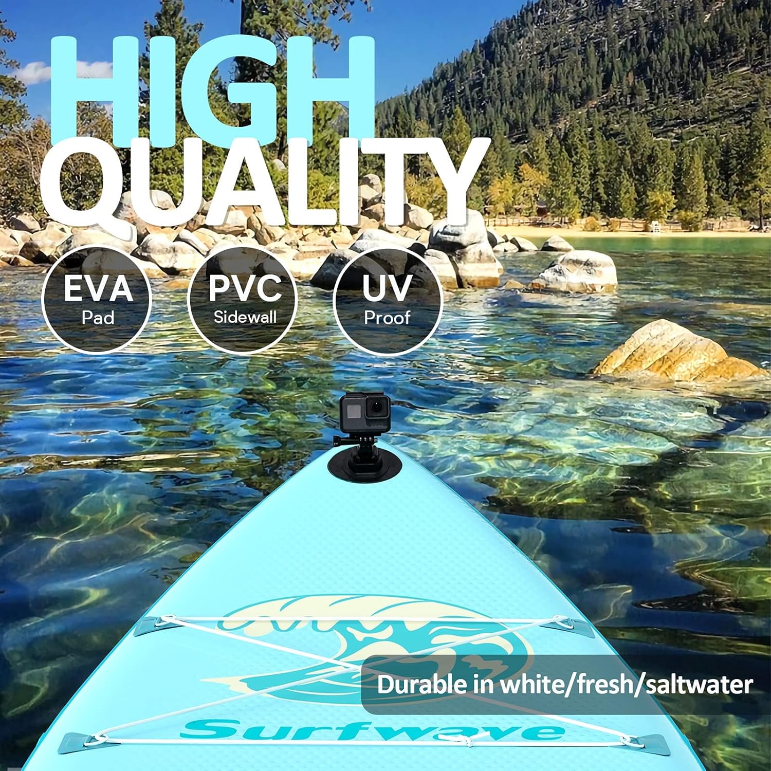 10'8''×33''×6'' Extra Wide Inflatable Paddle Board with Camera Mount O40029