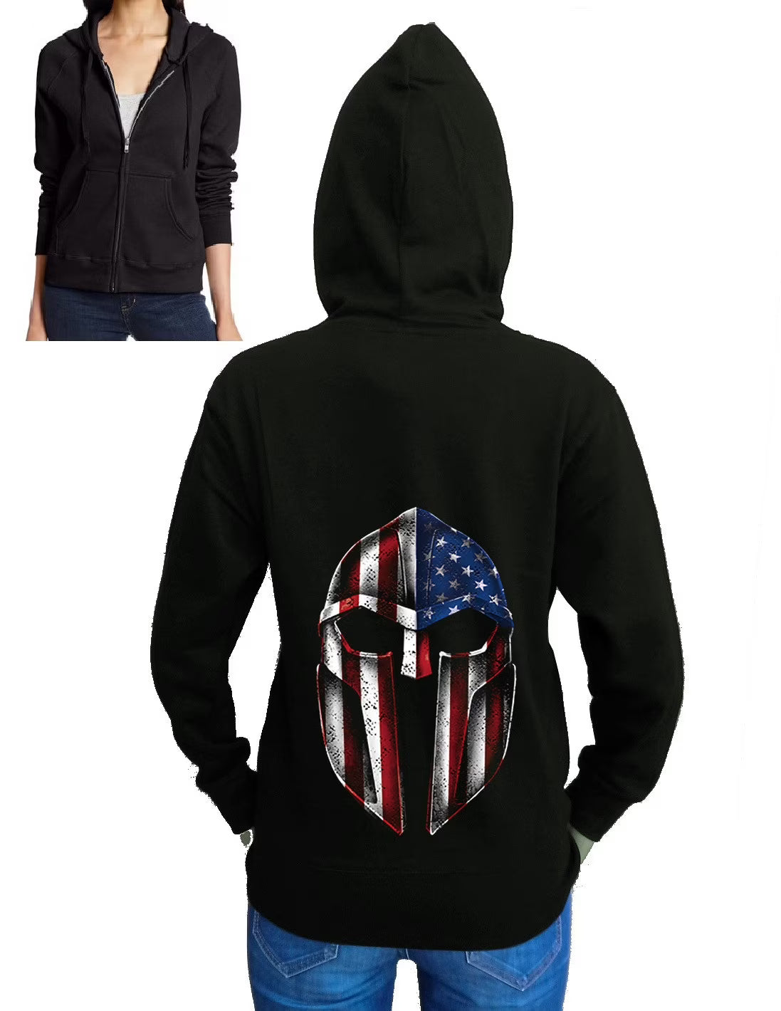 Black Fleece Zipper Hoodie Medium M481533
