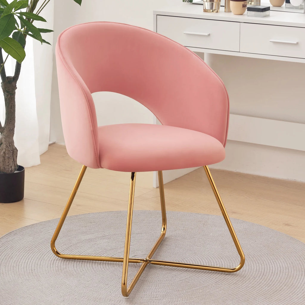 Pink Velvet Upholstered Accent Chair K741243