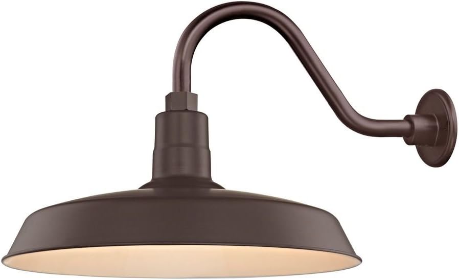Bronze Gooseneck Outdoor Barn Light with 18 Inch Shade G3826