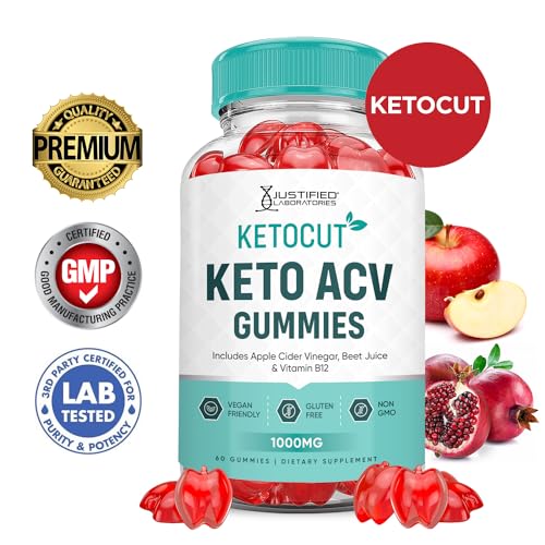 Keto ACV Gummies 1000MG Apple Cider Vinegar with Pomegranate Beet Juice Powder B12 Vegan Non GMO 60 Gummies E28091