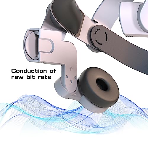 White Headphones + Headband Adjustable Head Strap for Meta Quest 2 A8201