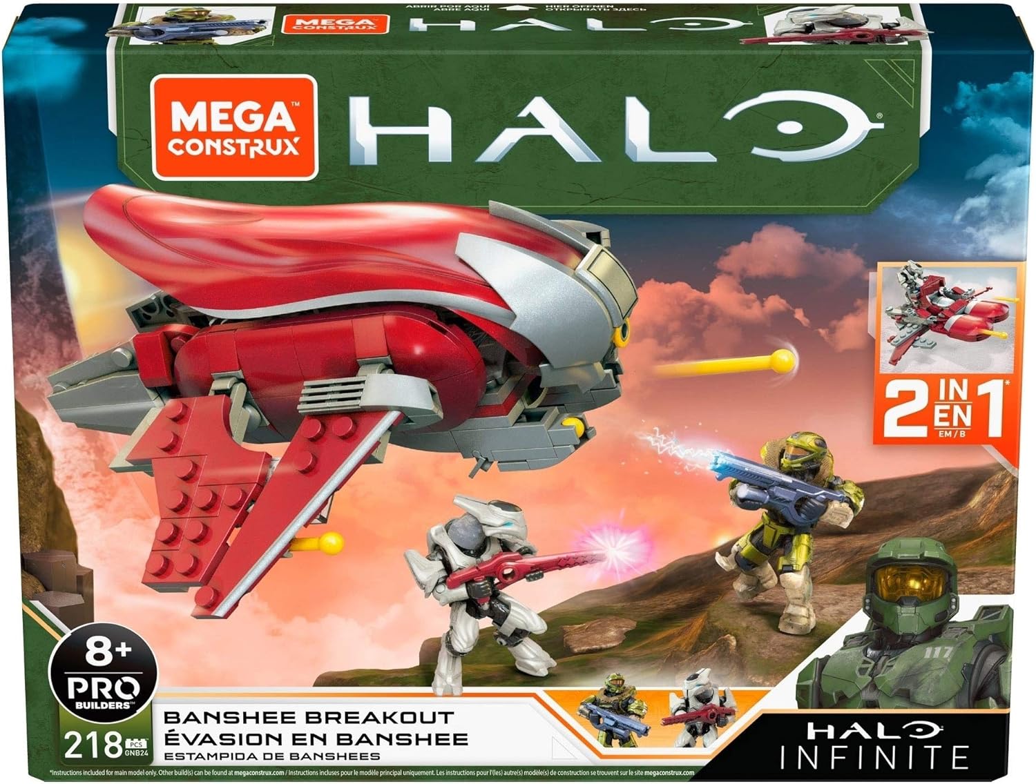 Halo Banshee Breakout Vehicle Construction Set with Spartan Recon Figure M9852