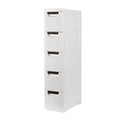 5-Tier White PP Storage Cabinet with Drawers O715