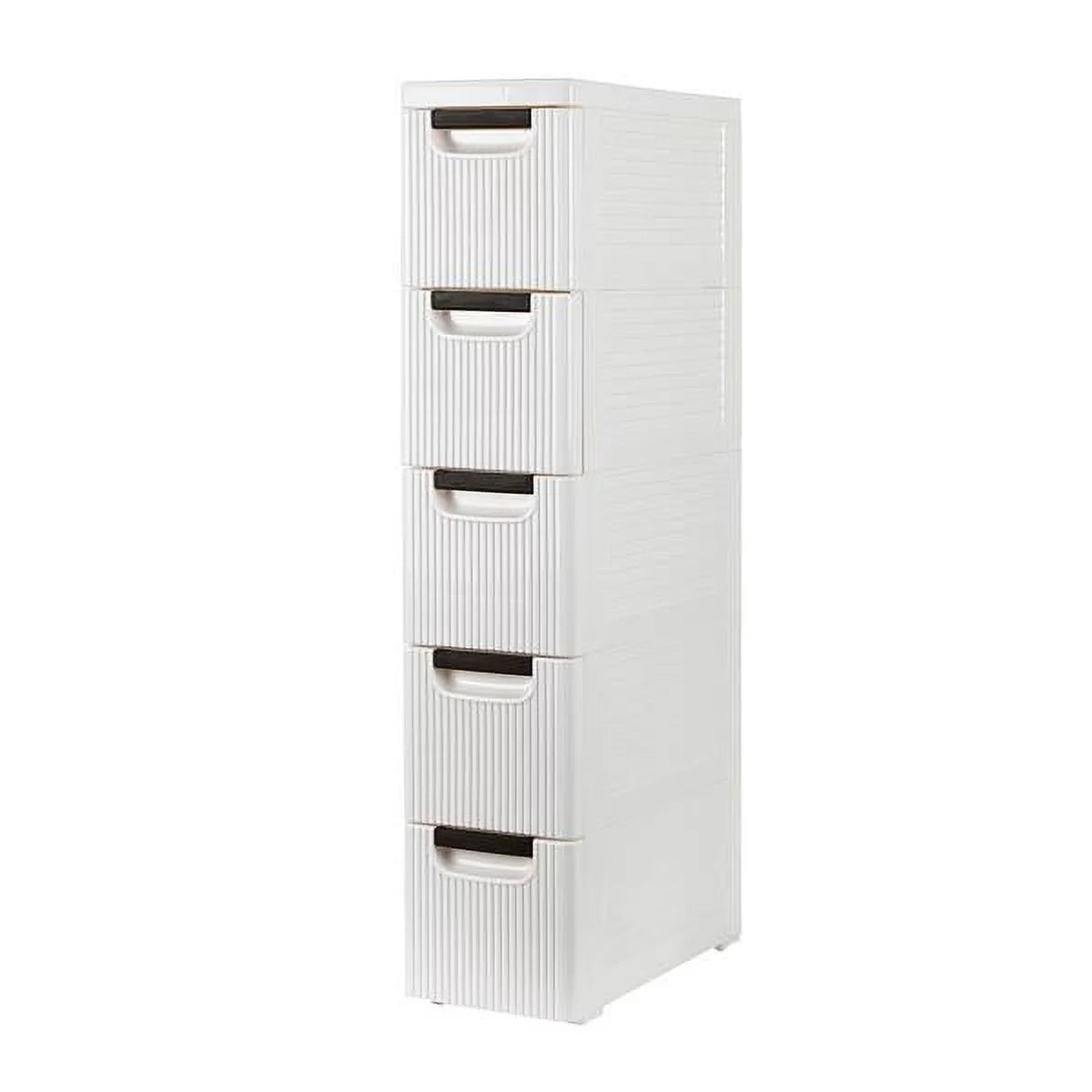 5-Tier White PP Storage Cabinet with Drawers O715