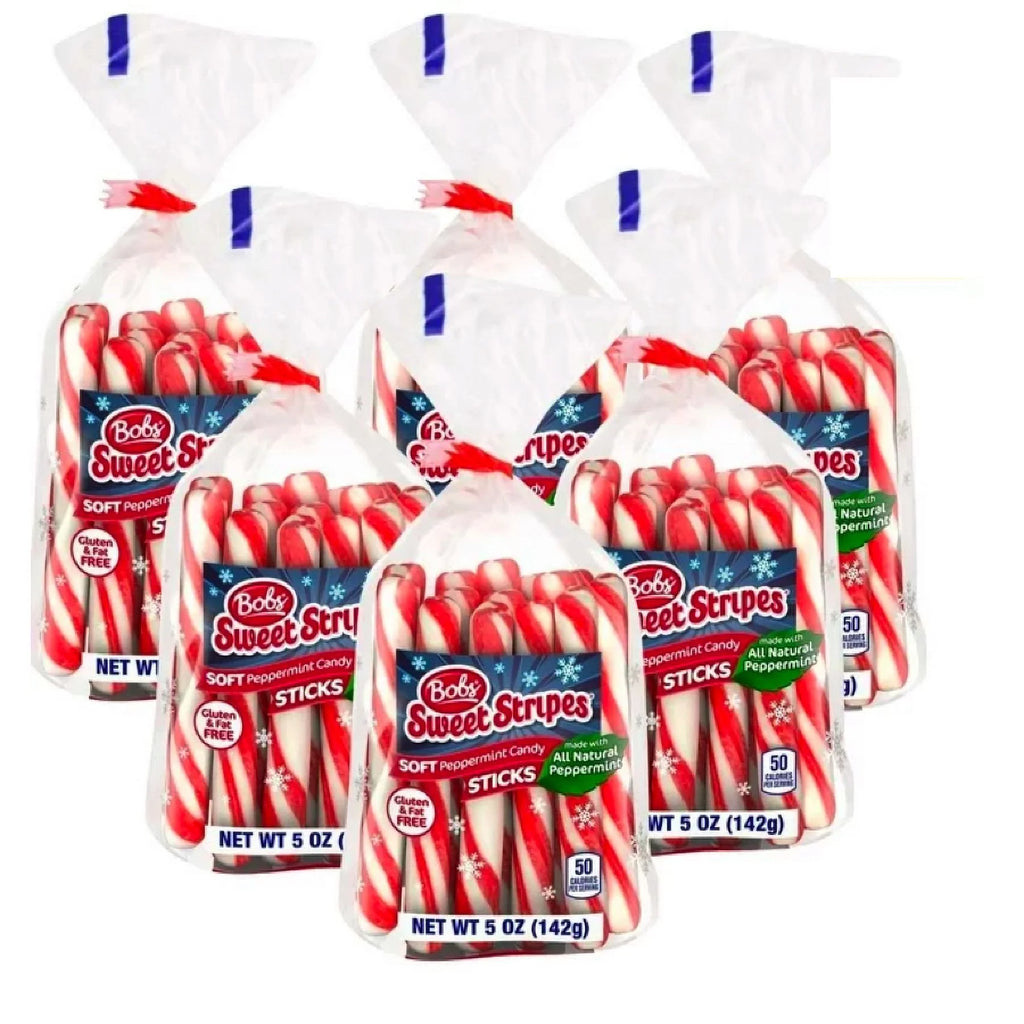 Soft Mint Candy Sticks, 5oz Peppermint Flavored Candies - 6 Bags C5080