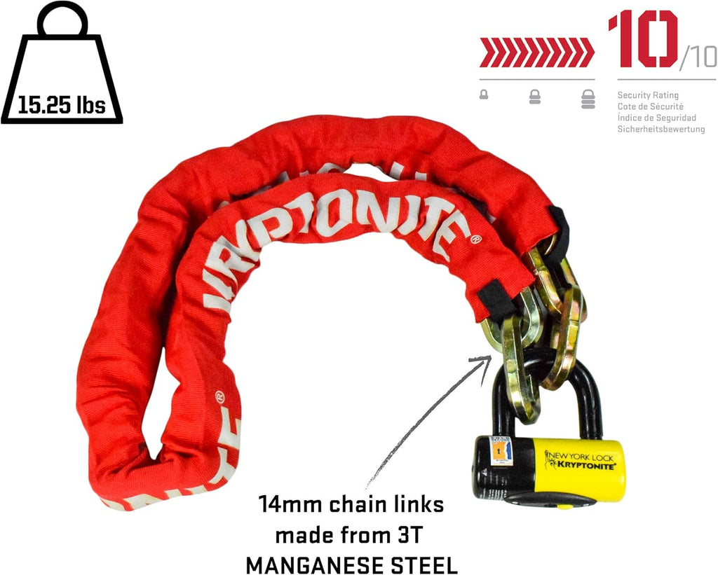 Red 14mm Chain and 15mm Disc Lock V716440