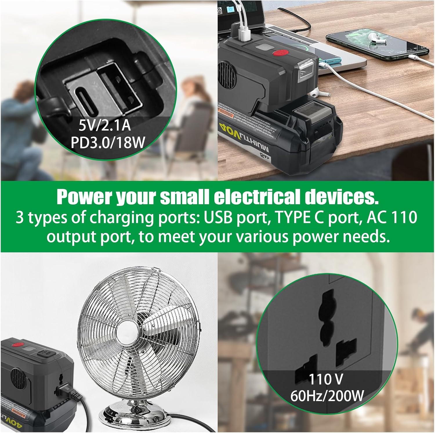 Portable Power Inverter Generator for 40V Lithium Battery X99946